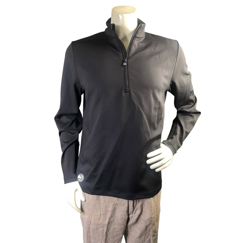 Greyson Mens Medium 1/4 Zip Golf Pullover NFL Philadelphia Eagles Black NWOT